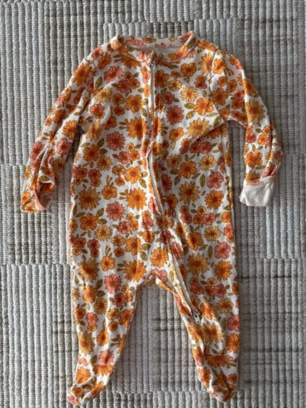 Old Navy Orange Floral Footie